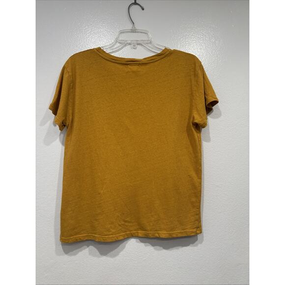 Nation LTD Mustard Yellow T-Shirt Tee Women’s Size Medium Short Sleeve Cotton - Picture 3 of 8